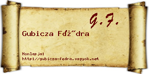 Gubicza Fédra névjegykártya